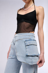 WHY BE NORMAL ASYMMETRICAL DENIM BELT