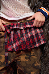WHEN IN LONDON TIE SIDE BELT SKIRT