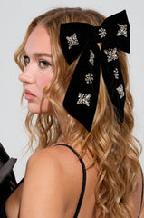 BIG BOW WITH RHINESTONES IN BLACK