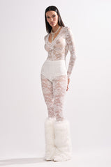 WISH YOU WERE ME LACE JUMPSUIT IN WHITE