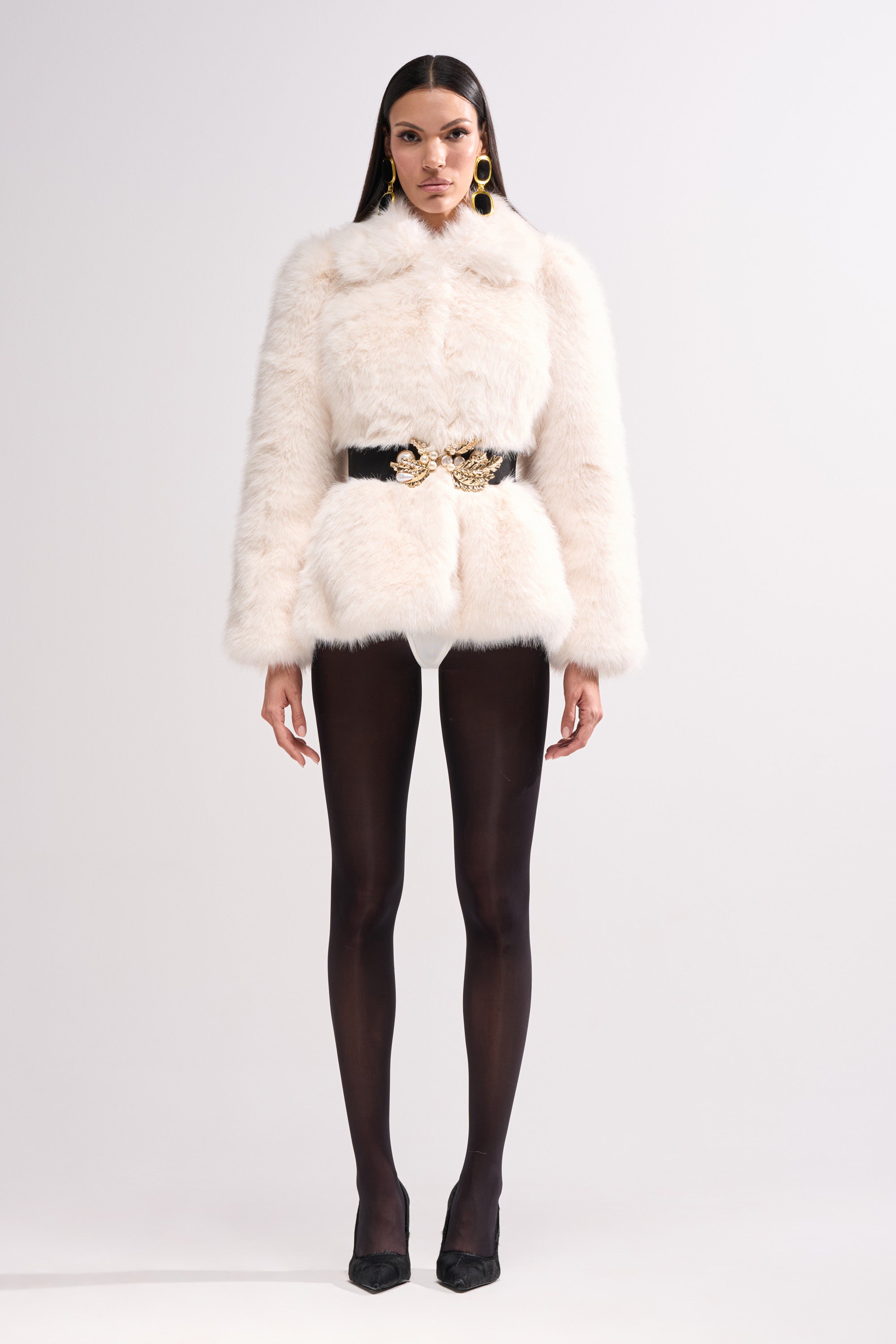 KENNY PEPLUM FAUX FUR