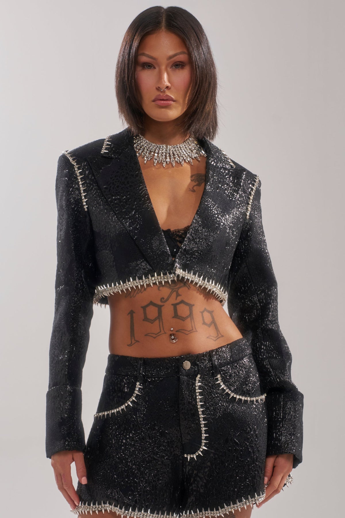 TWILIGHT ZONE EMBELLISHED BROCADE BLAZER