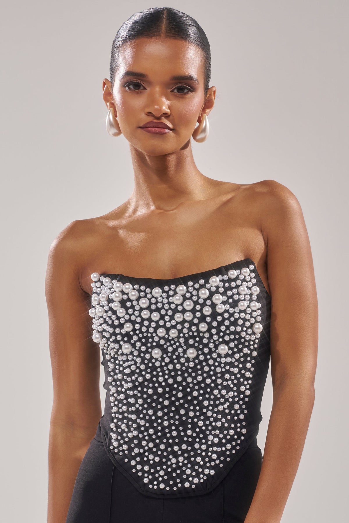 NEVER YOURS ALL OVER PEARL CORSET