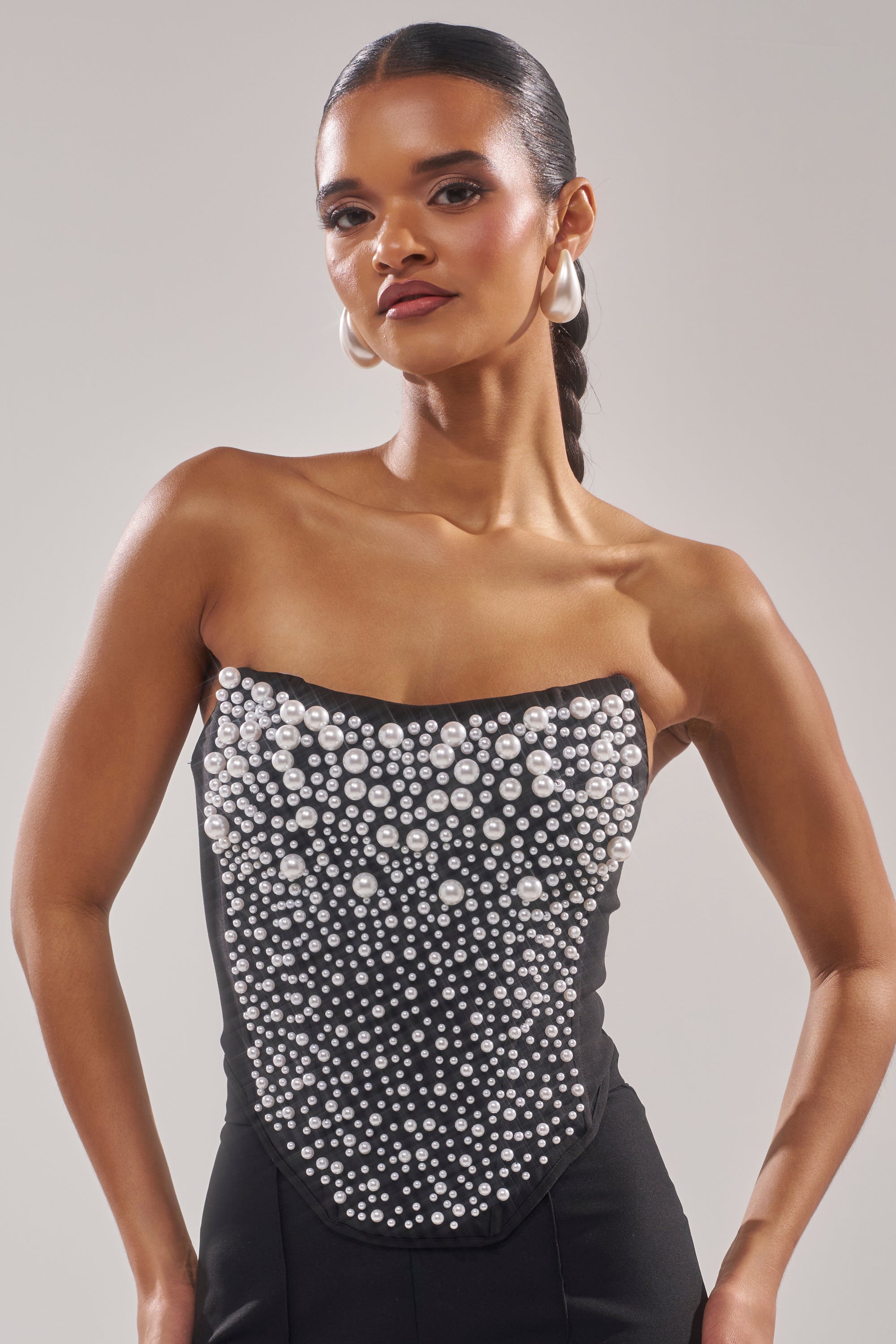 NEVER YOURS ALL OVER PEARL CORSET