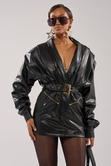 RIDE OR DIE FAUX LEATHER MINI DRESS