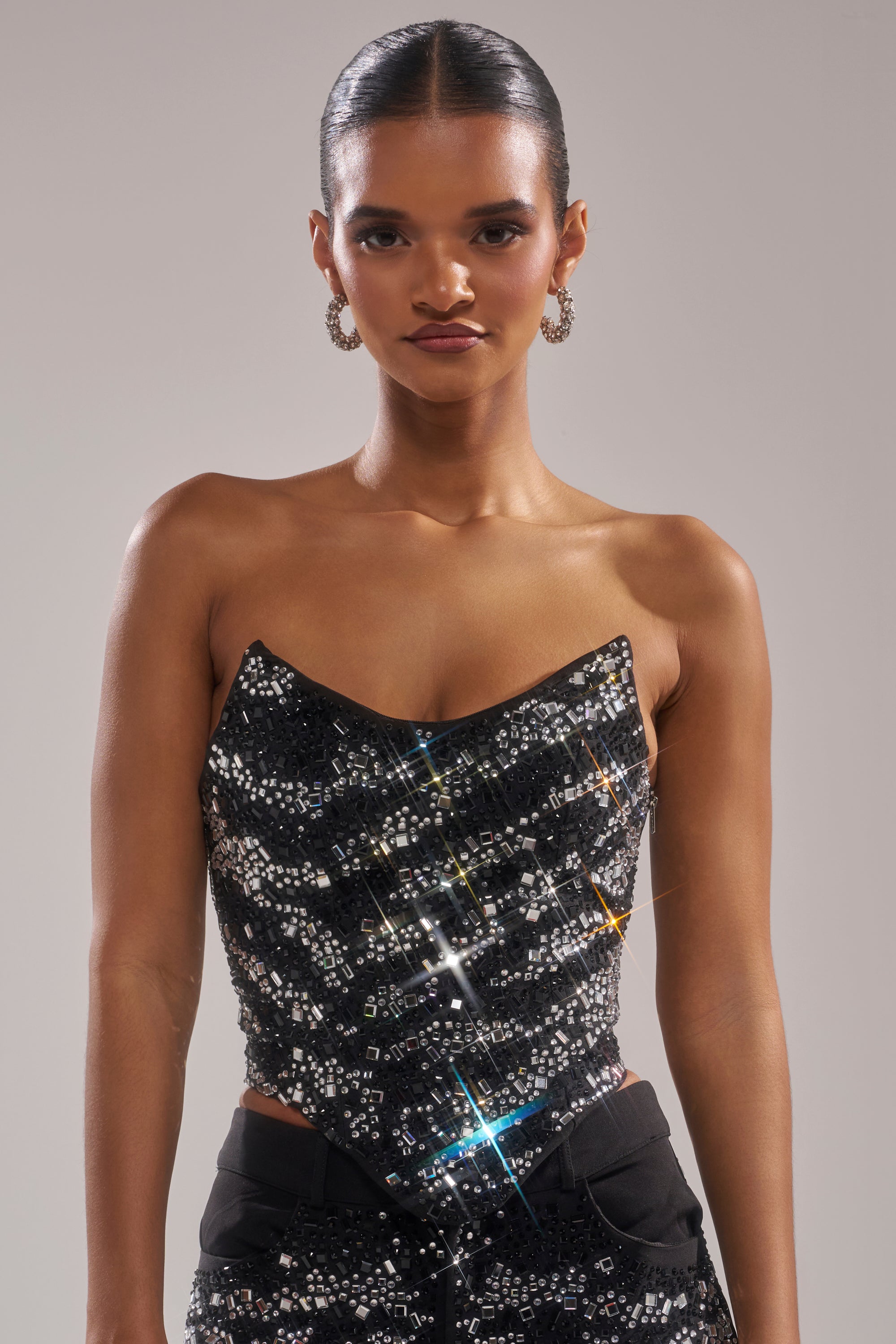 TIME TO CELEBRATE AND DANCE RHINESTONE CORSET