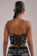 TIME TO CELEBRATE AND DANCE RHINESTONE CORSET