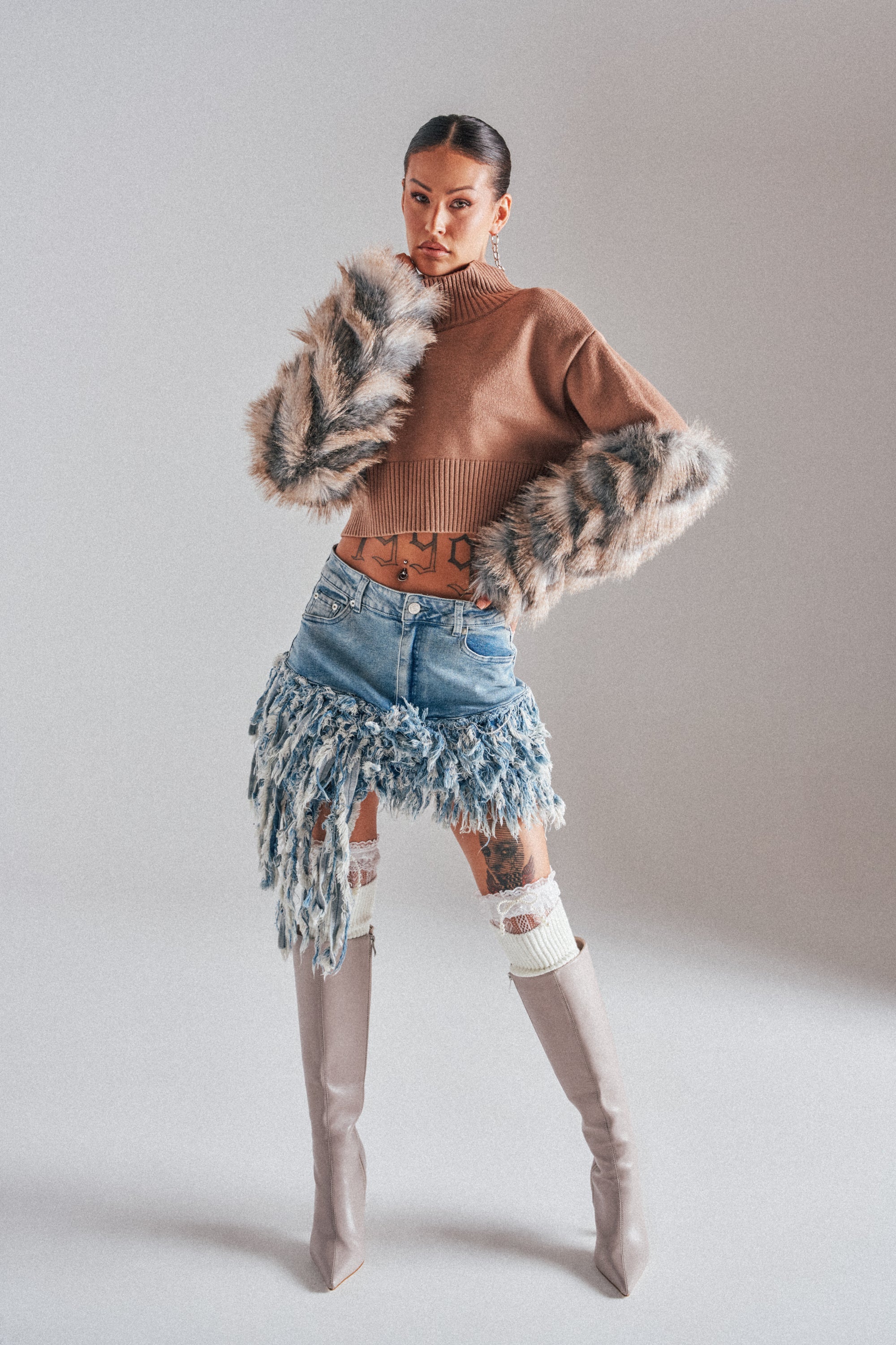 OPEN UP YOUR LOVE DENIM SKIRT