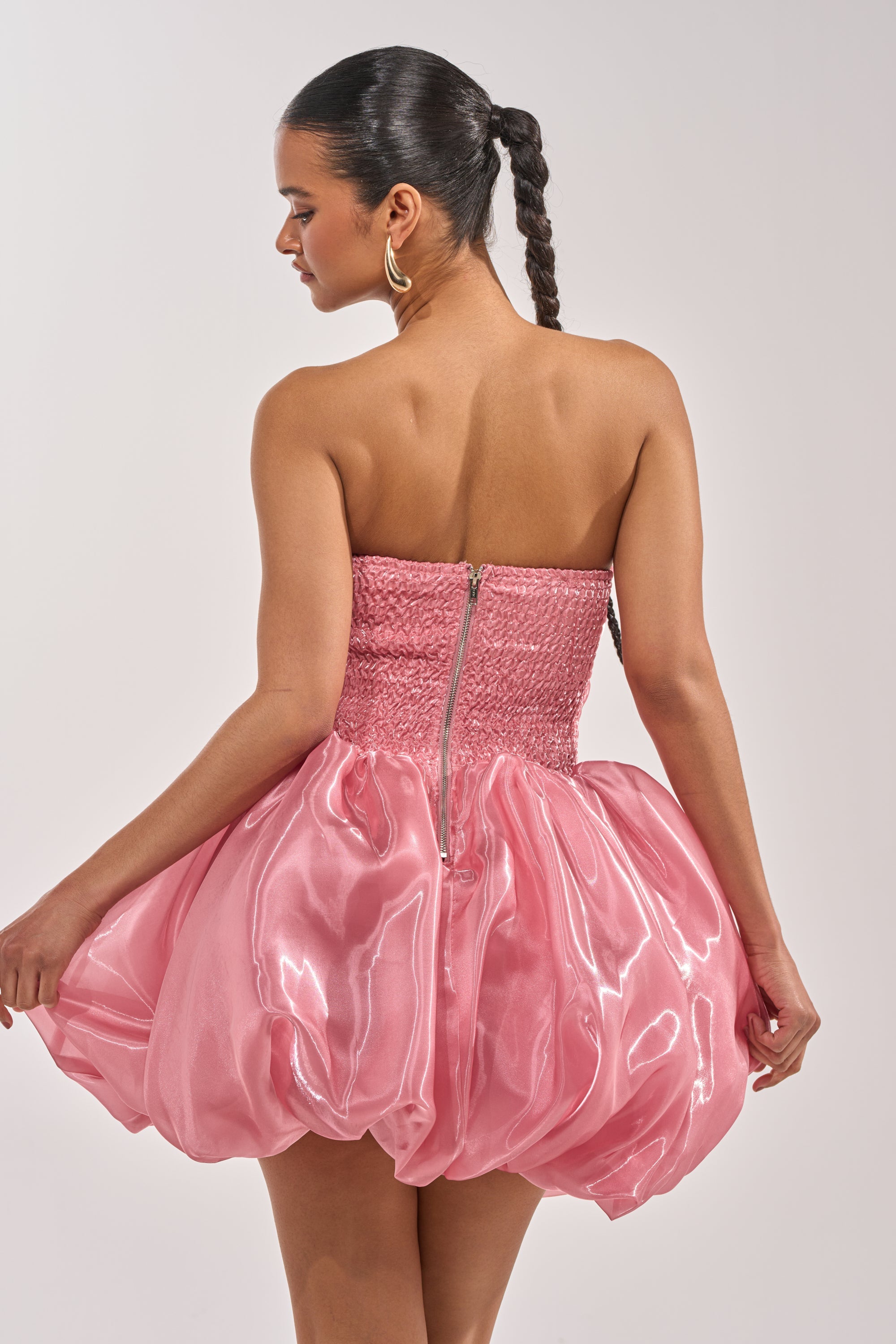 HARD TO PLEASE BUBBLE MINI DRESS