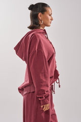 LACED UP FOR GOOD SWEATSHIRT IN PLUM