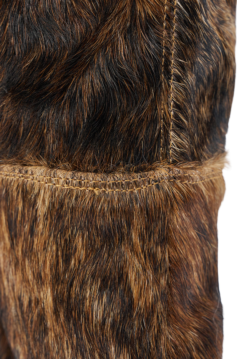 AZALEA WANG ANSEL BROWN COW HAIR STILETTO BOOT