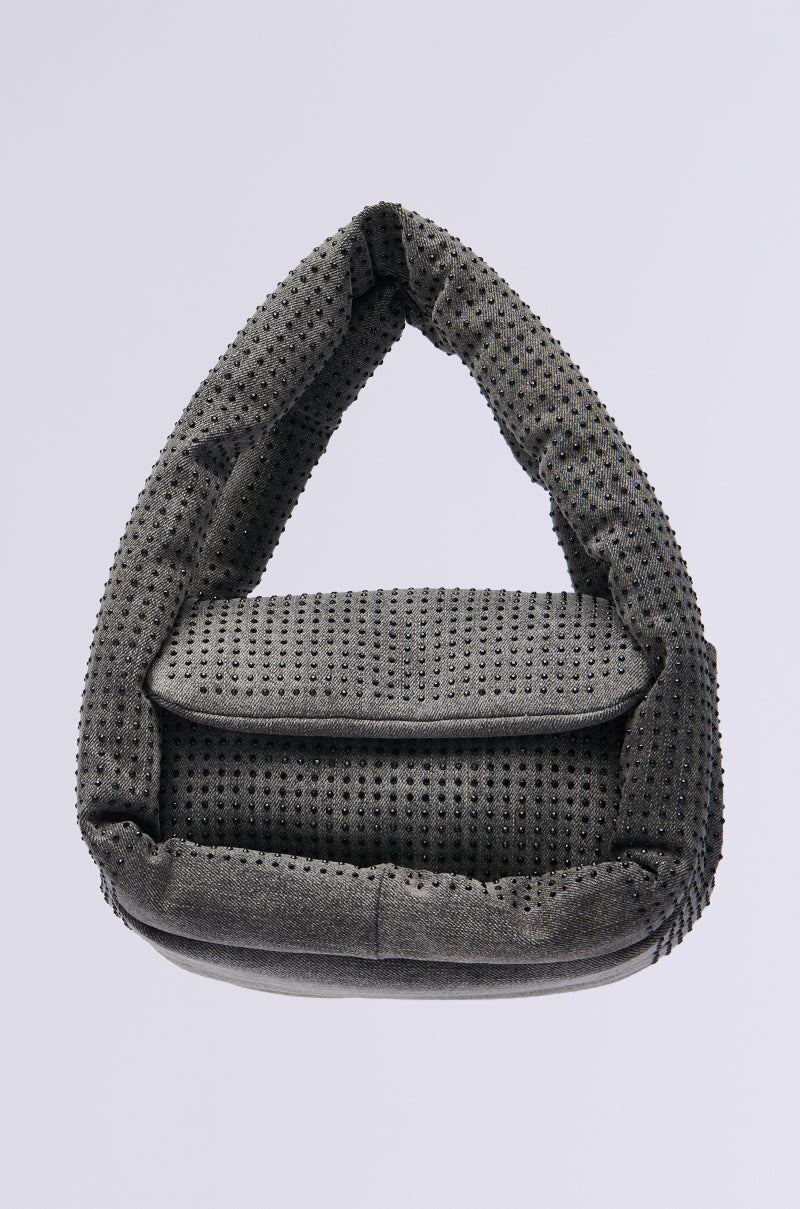 HOUDINI RHINESTONE PUFFER PURSE