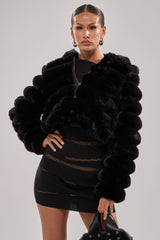 POPCORN FAUX FUR IN BLACK