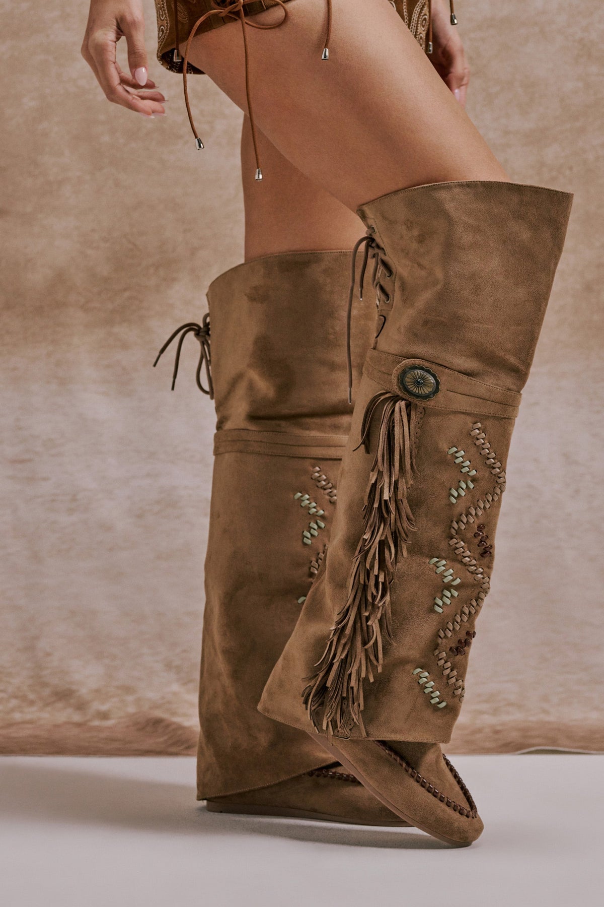 AZALEA WANG EDMUND BROWN FLAT WESTERN BOOT