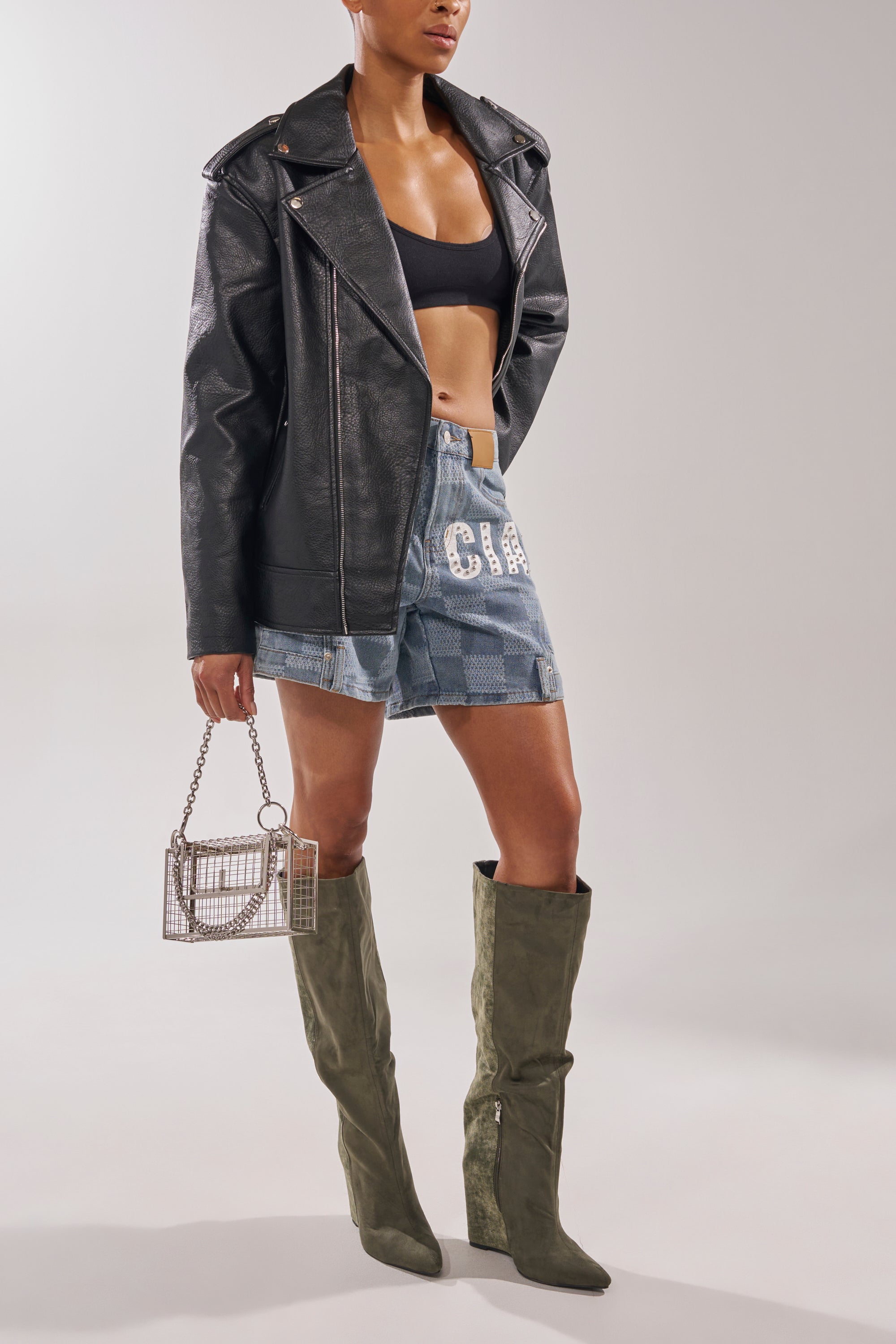 AZALEA WANG GIANNA OLIVE TWO TONED BOOT