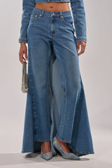 SHAKE IT OFF DENIM PANT WITH SKIRT ATTACHED