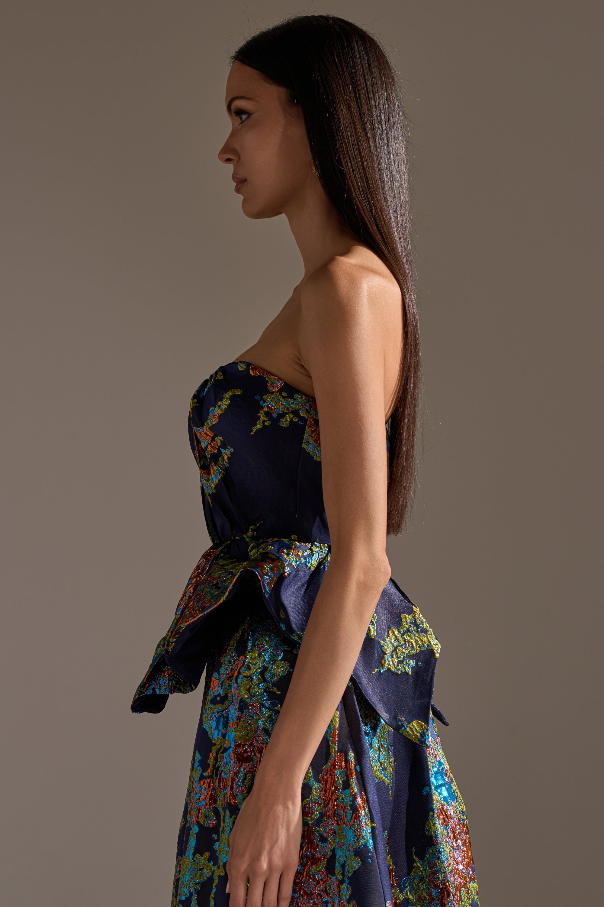 TRANSCENDENT FLORAL BROCADE CORSET TOP