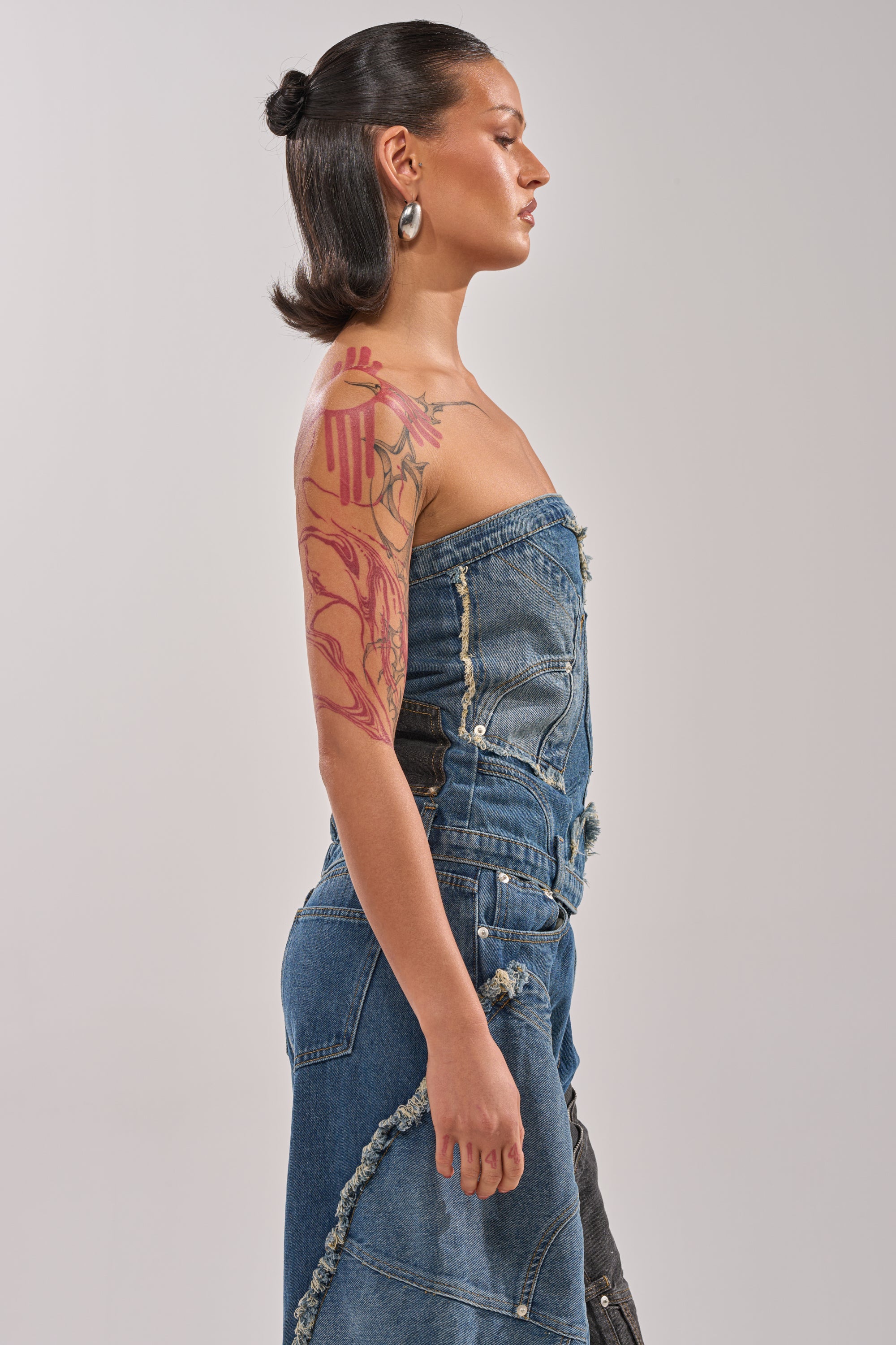 MIXED MATCH DENIM CORSET