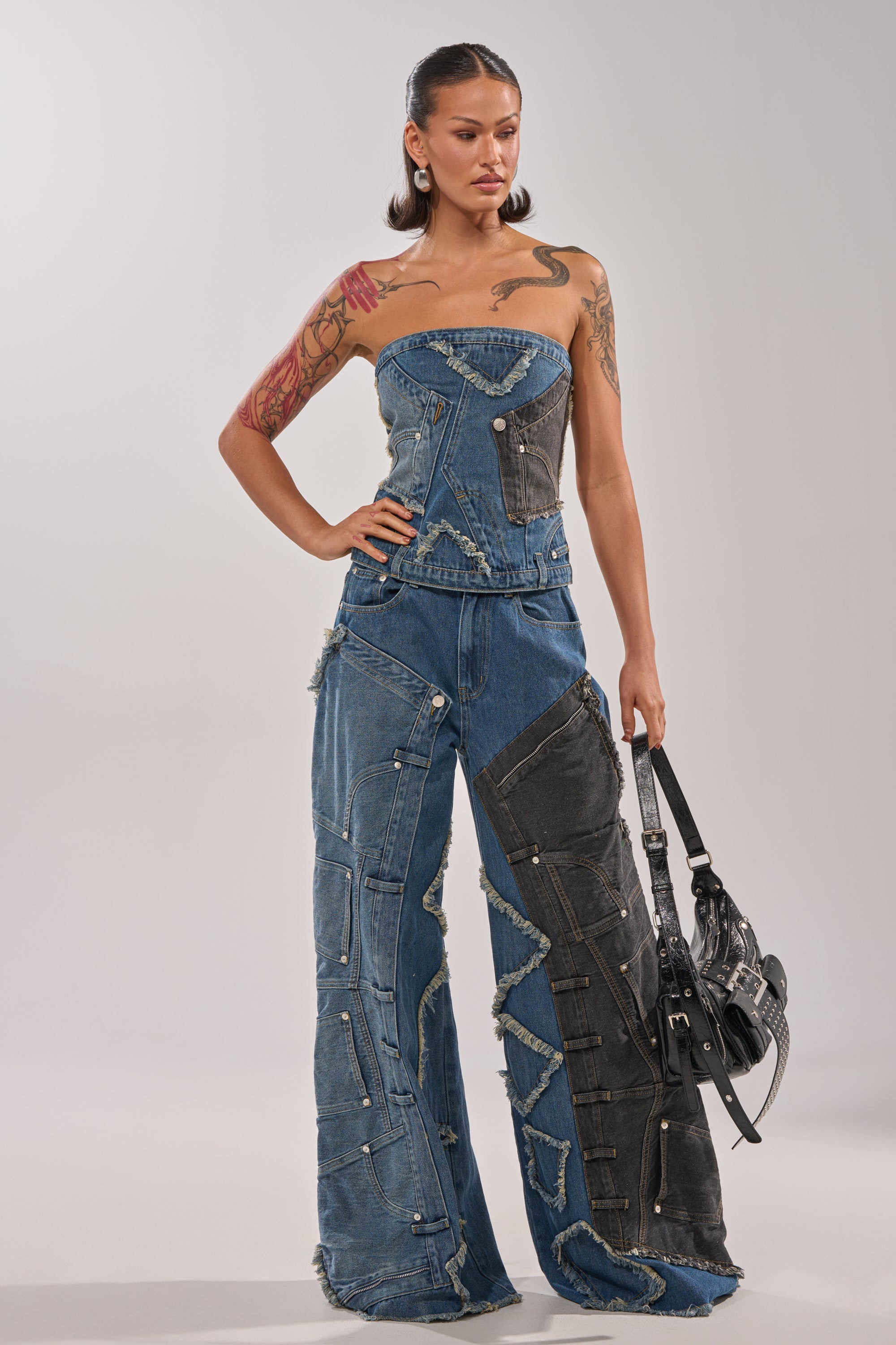 MIXED MATCH DENIM CORSET