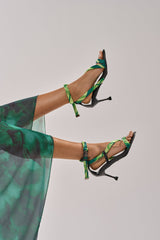 AKIRA GOLD ABSTRACT PRINT PU STILETTO SANDAL