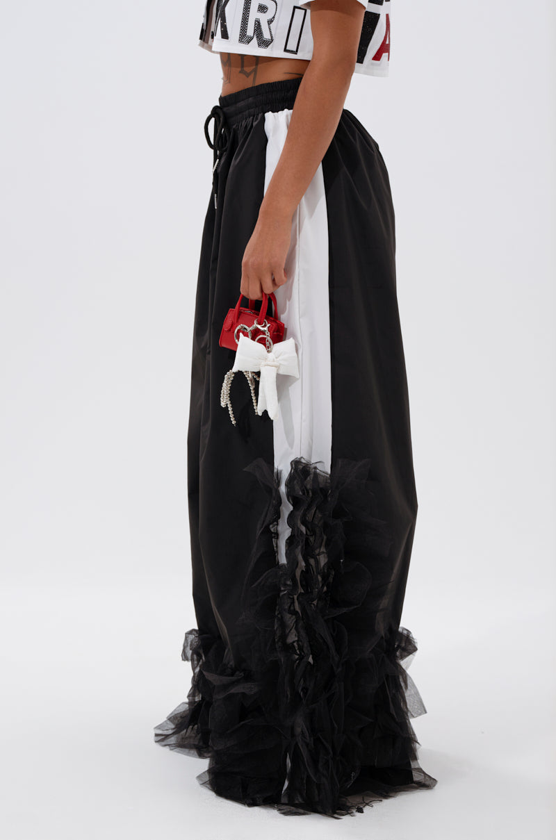 FEELING LIKE A BOSS TRACK PANT WITH TULLE TRIM