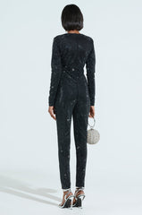 SPARKLE SPARKLE RHINESTONE LONG SLEEVE JUMPSUIT