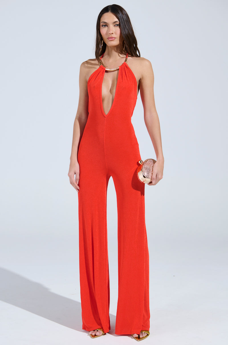 BACK IN TIME JUMPSUIT WITH RUCHING