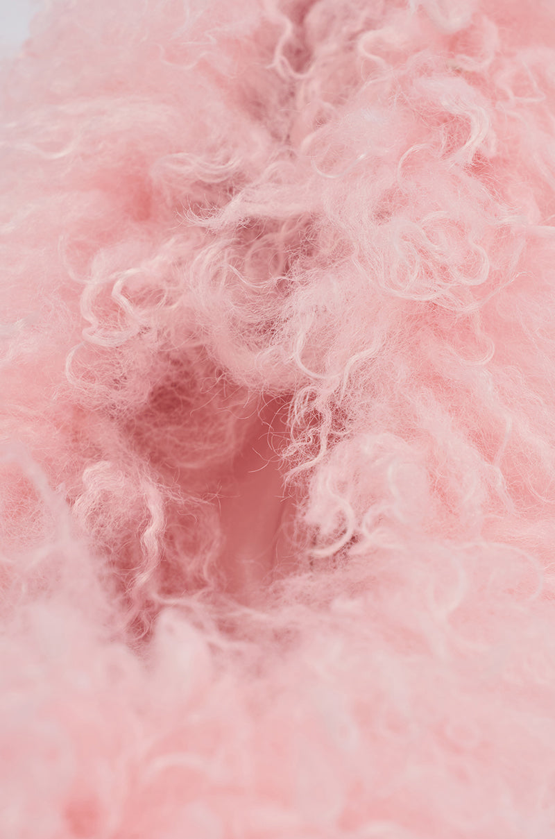 AZALEA WANG JAMEEKA PINK FUR STILETTO PUMP