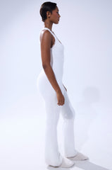 STAYING IN FUZZY KNIT JUMPSUIT
