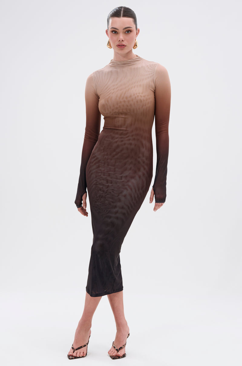 FIFTY SHADES OMBRE MIDI DRESS