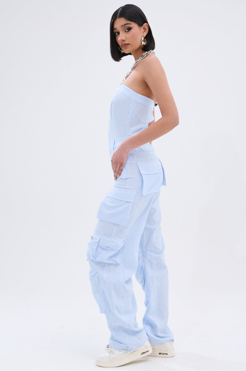 SUCKER FOR YOU SEERSUCKER JUMPSUIT