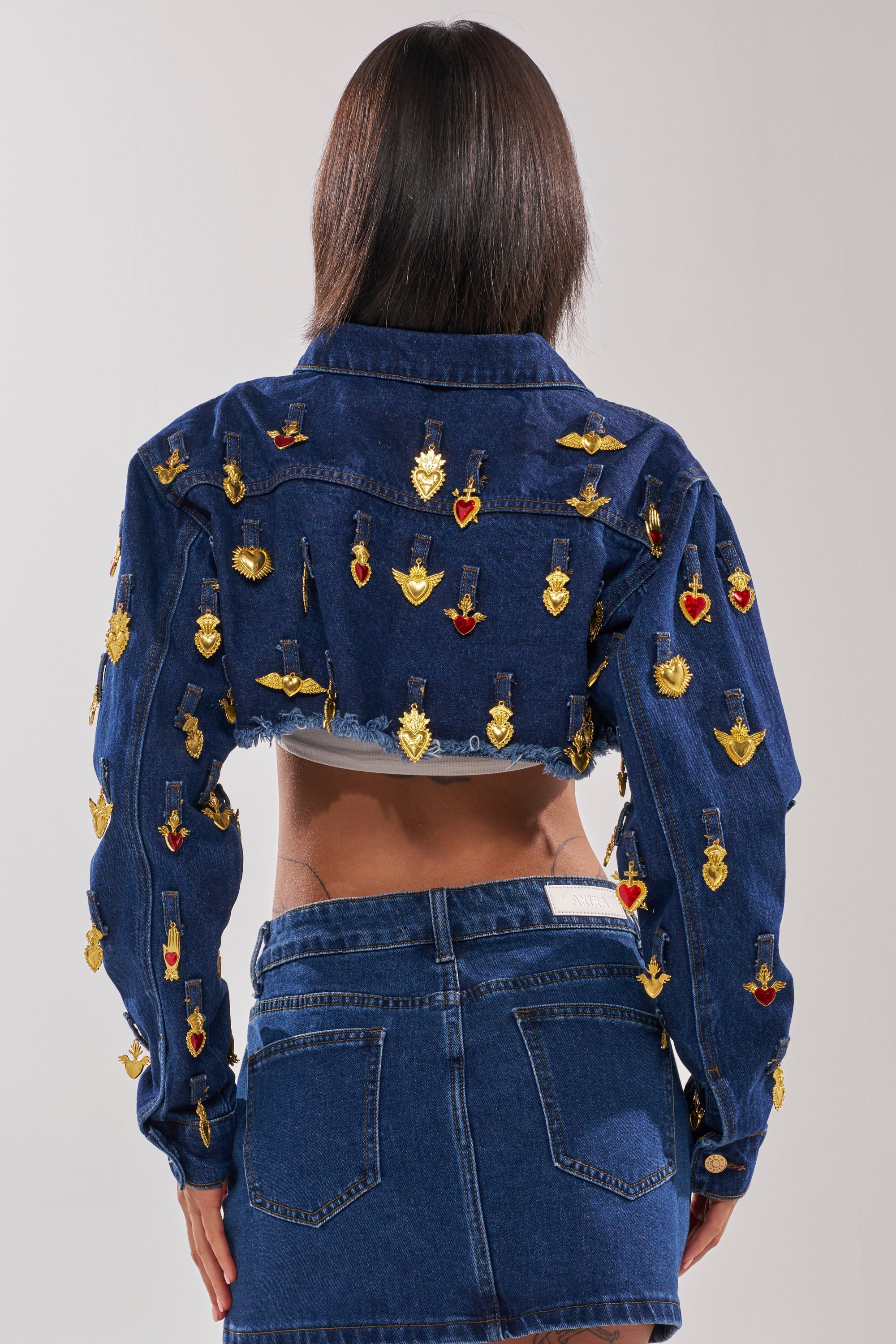 JUST A CRUSH CROPPED DENIM JACKET