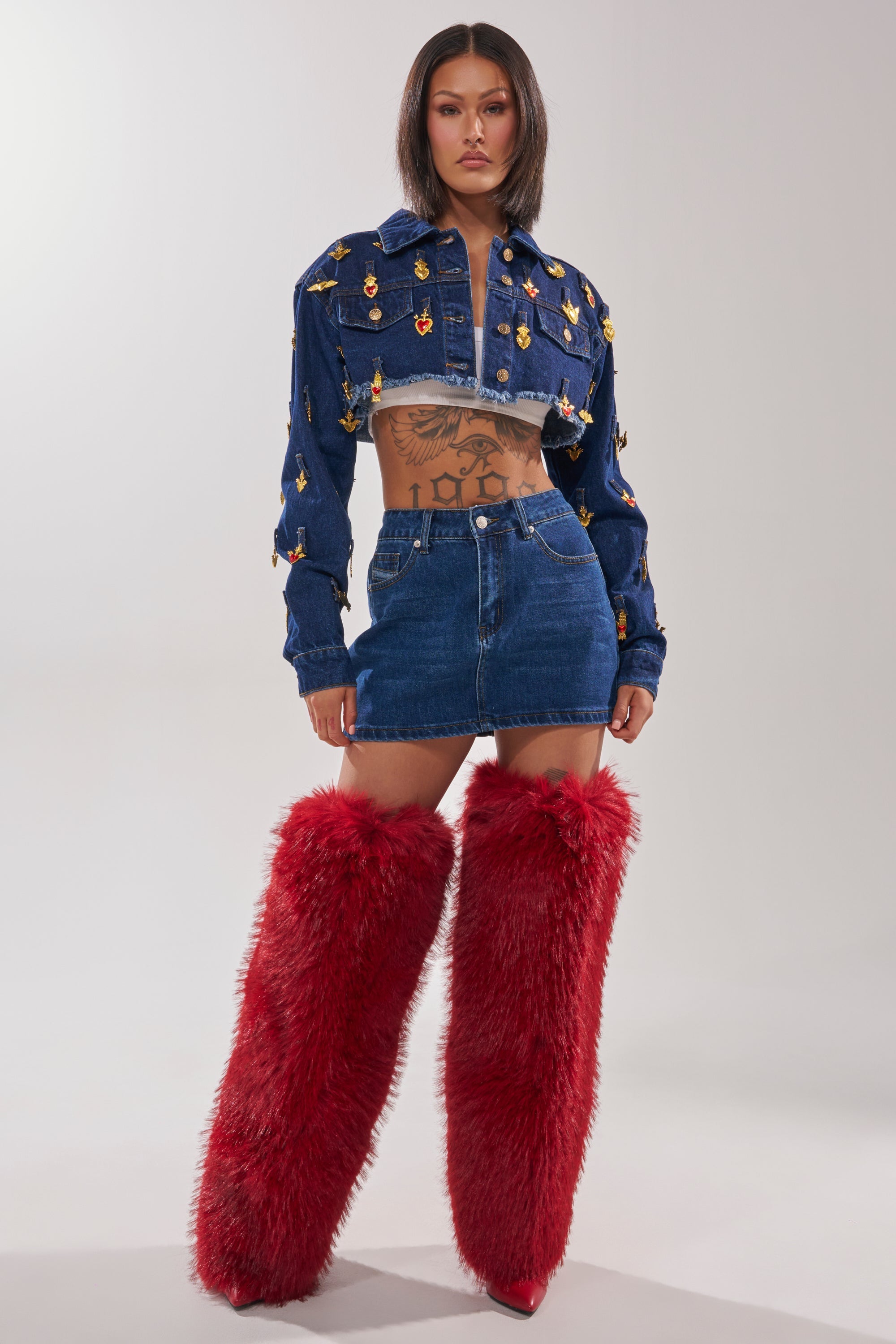 JUST A CRUSH CROPPED DENIM JACKET
