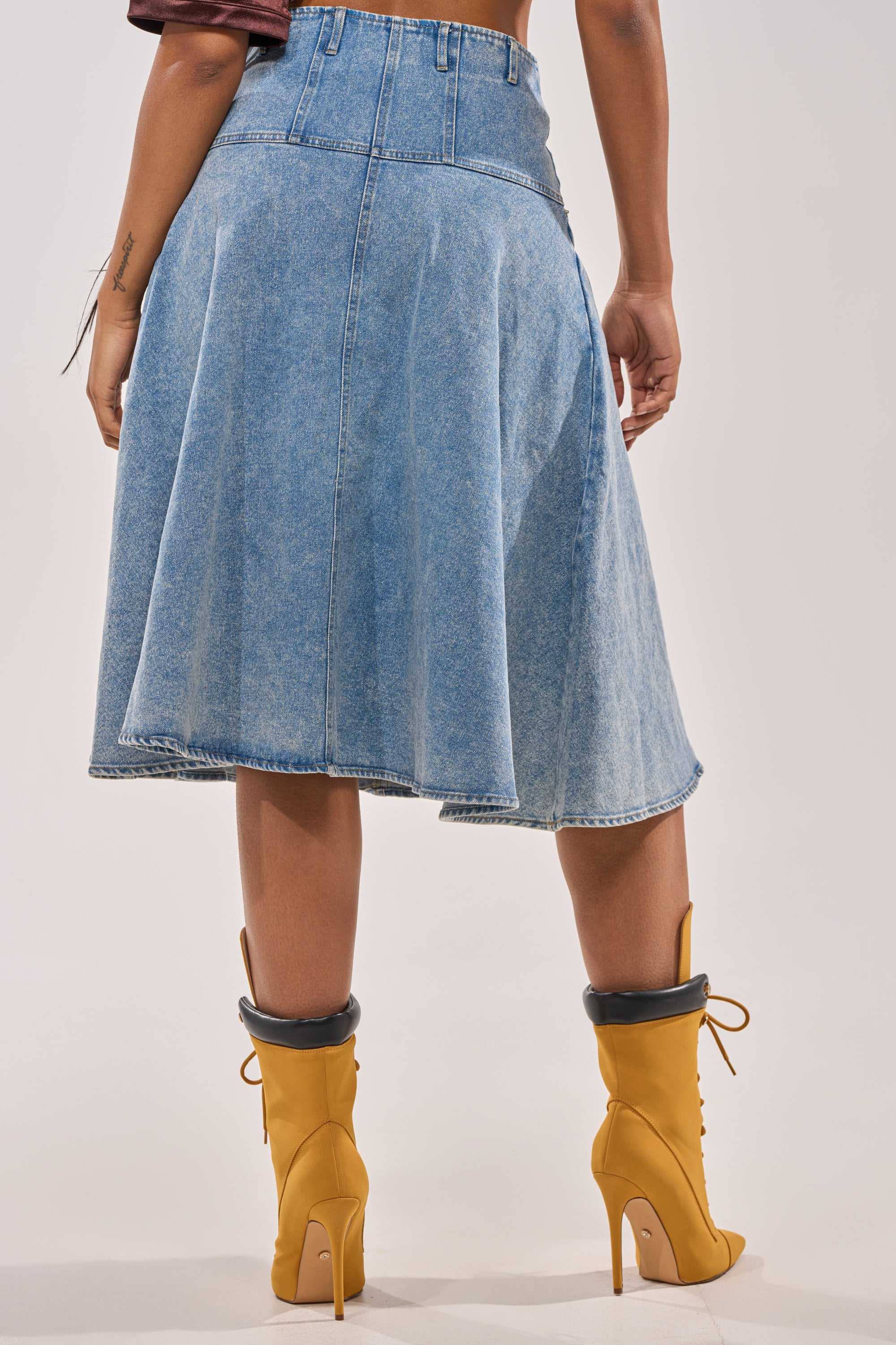 BRITNEY MIDI DENIM SKIRT