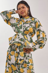 JULIE FLORAL PEPLUM BLOUSE