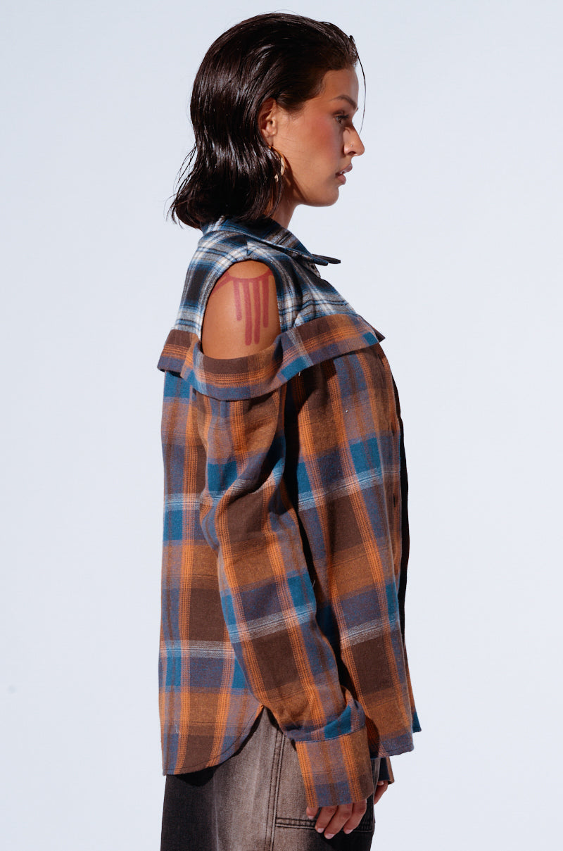 ALL IN A DAYS WORK BUTTON DOWN FLANNEL SHIRT