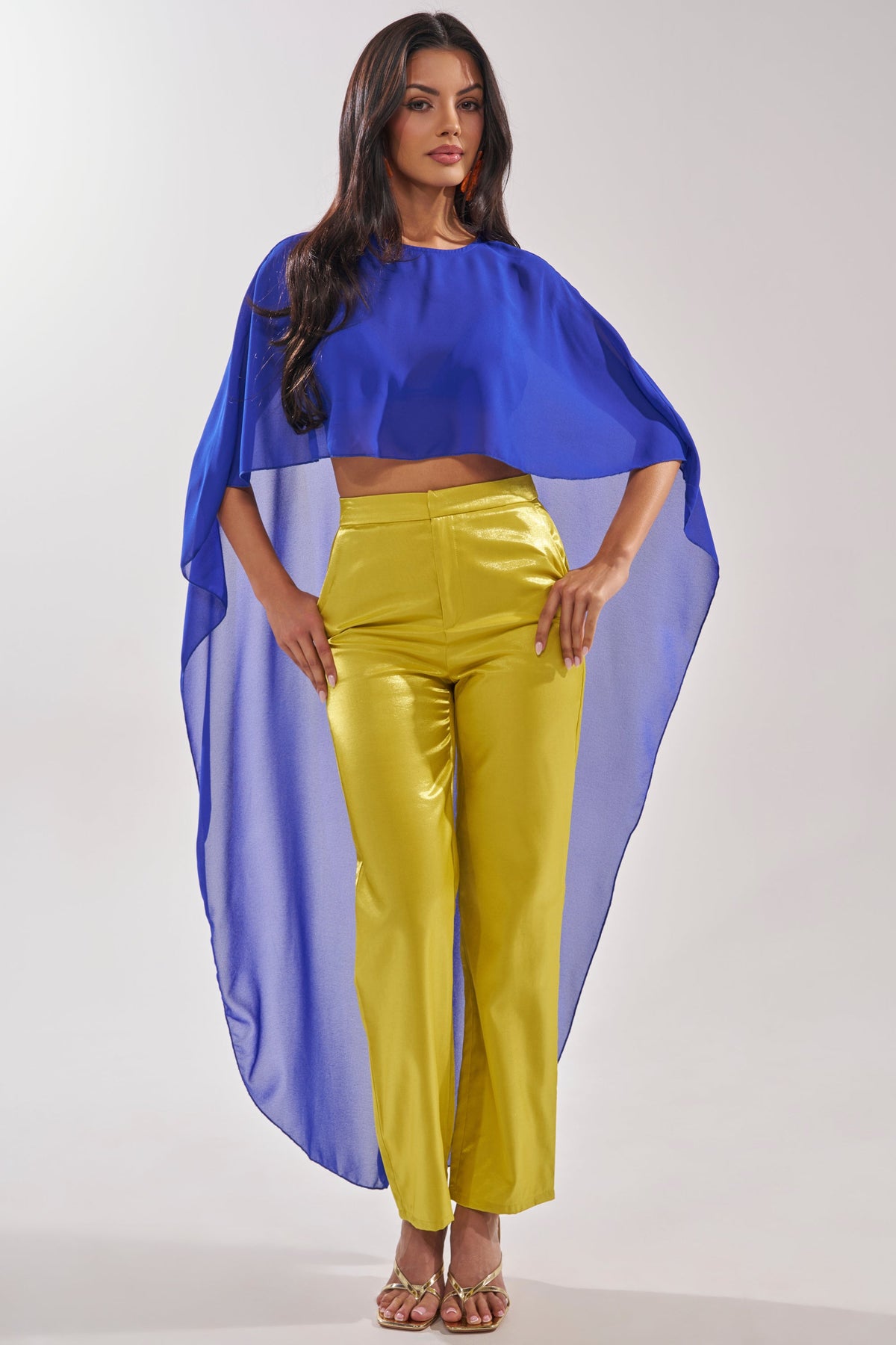 COOL GIRL CHIFFON BLOUSE IN ROYAL BLUE