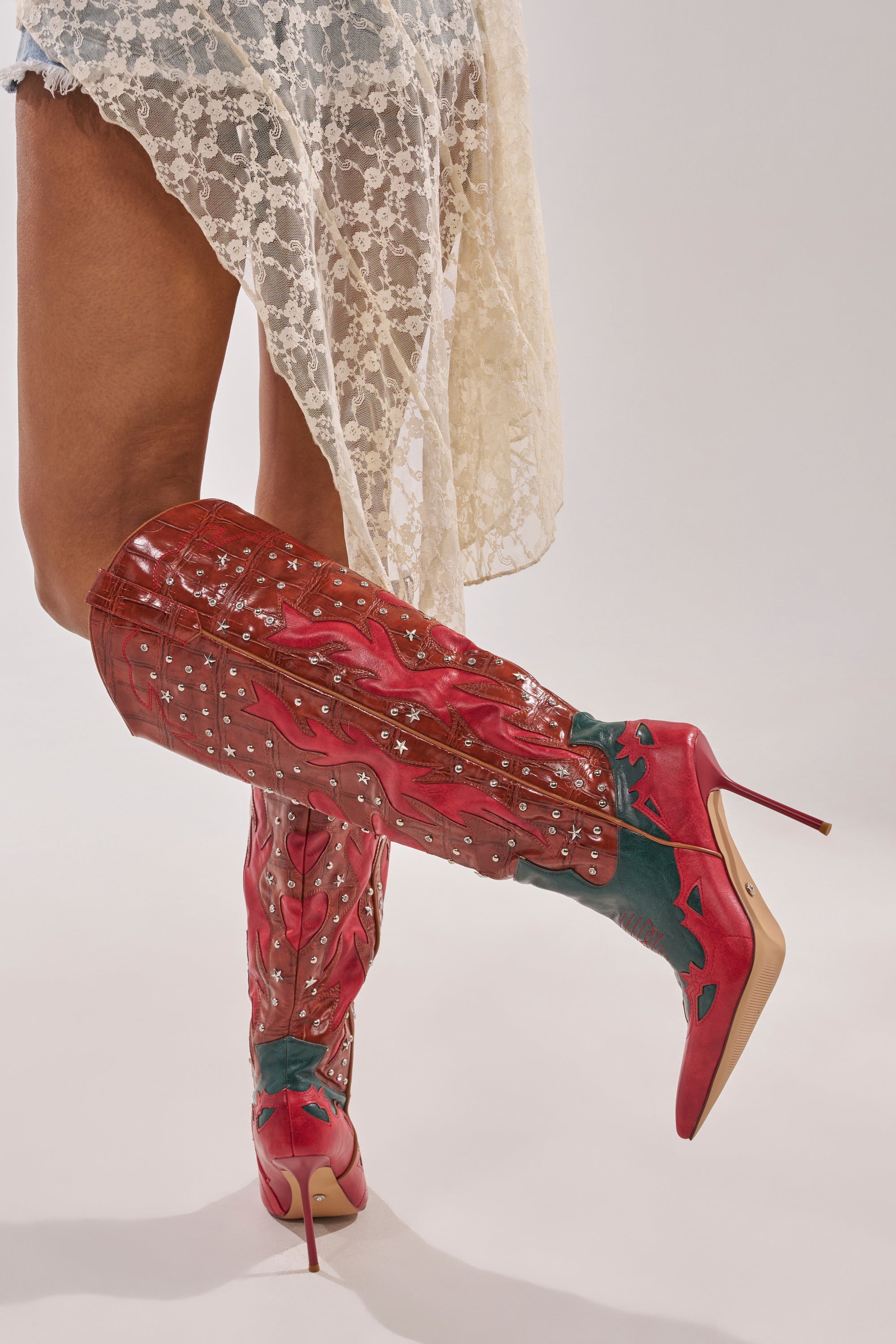 AZALEA WANG KALPANAS MULTI WESTERN STILETTO BOOT
