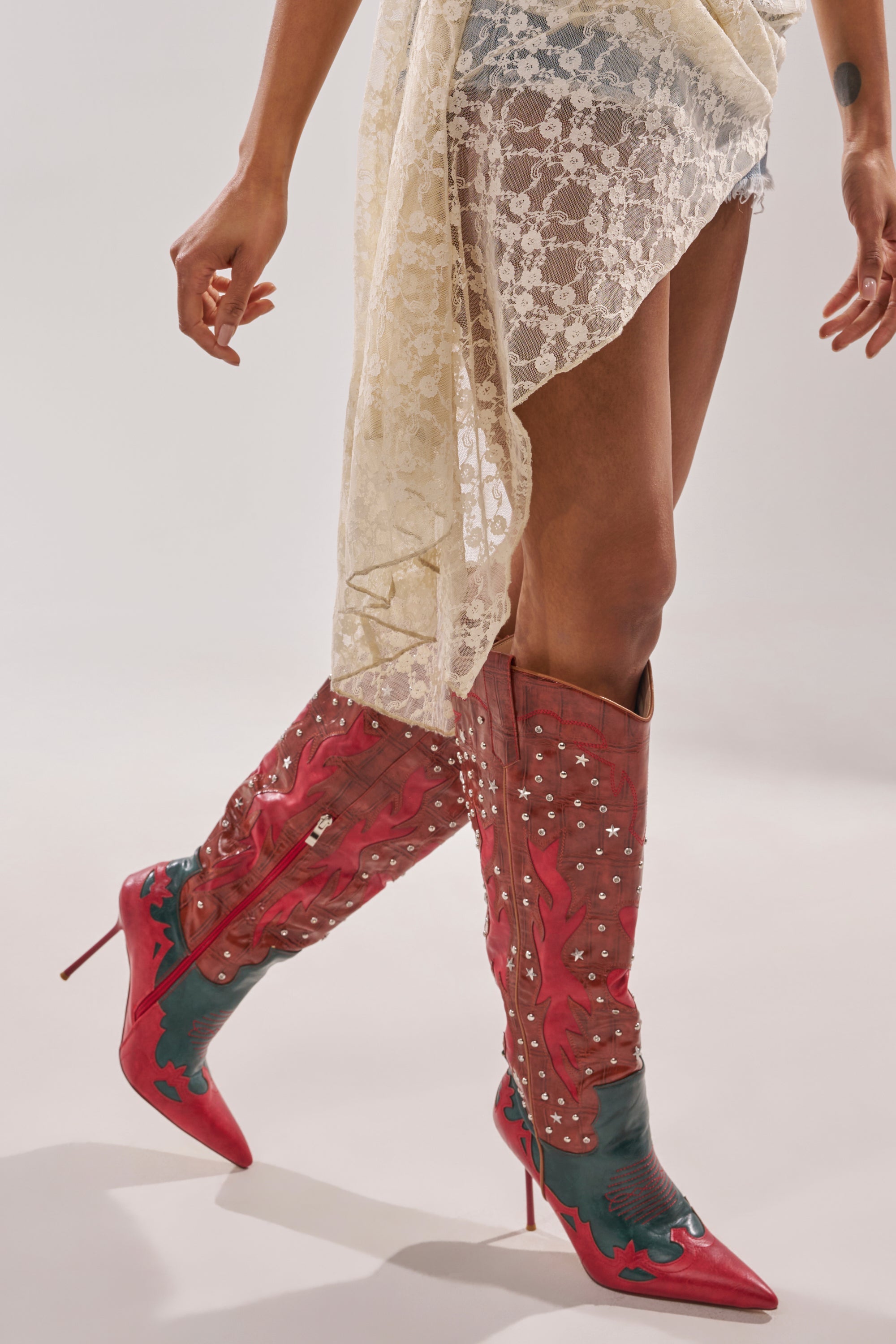 AZALEA WANG KALPANAS MULTI WESTERN STILETTO BOOT