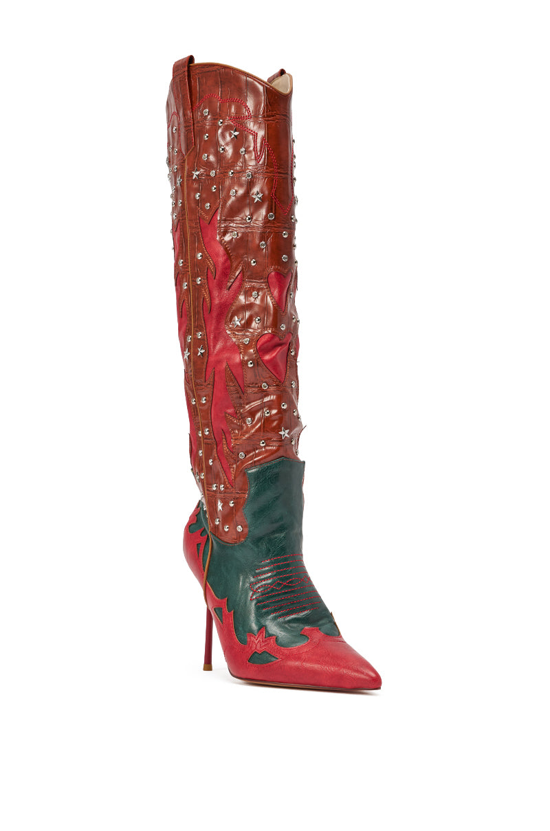 AZALEA WANG KALPANAS MULTI WESTERN STILETTO BOOT