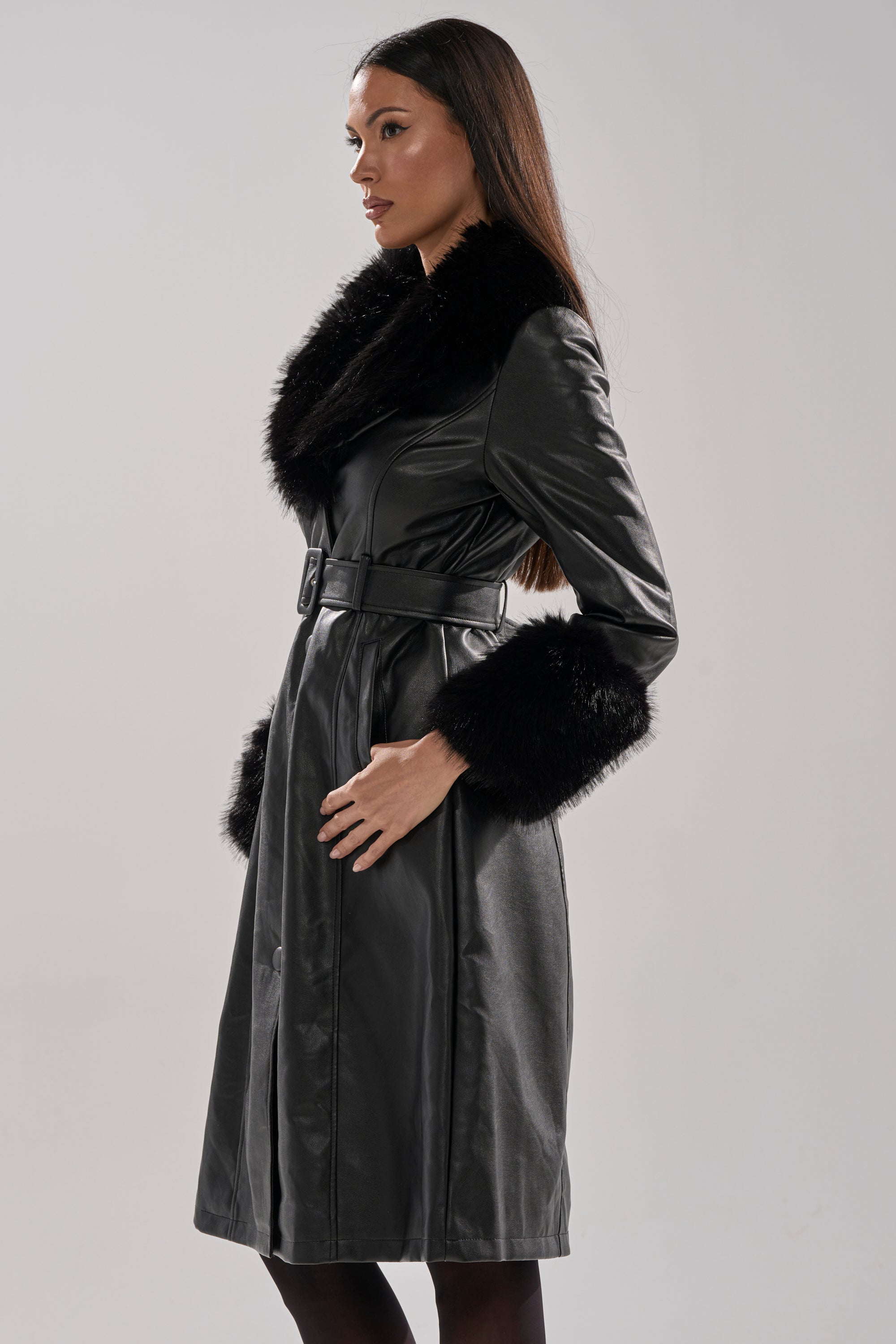 KAYA FUR TRIM TRENCH