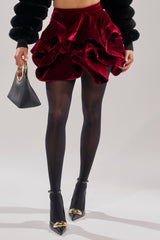 QUEEN VELVET RUFFLE SKIRT