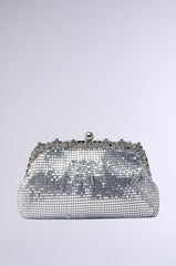 WALK IT OUT EMBELLISHED CHAINMAIL CLUTCH