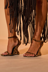 AZALEA WANG PANTHERESS LEOPARD WEDGE SANDAL