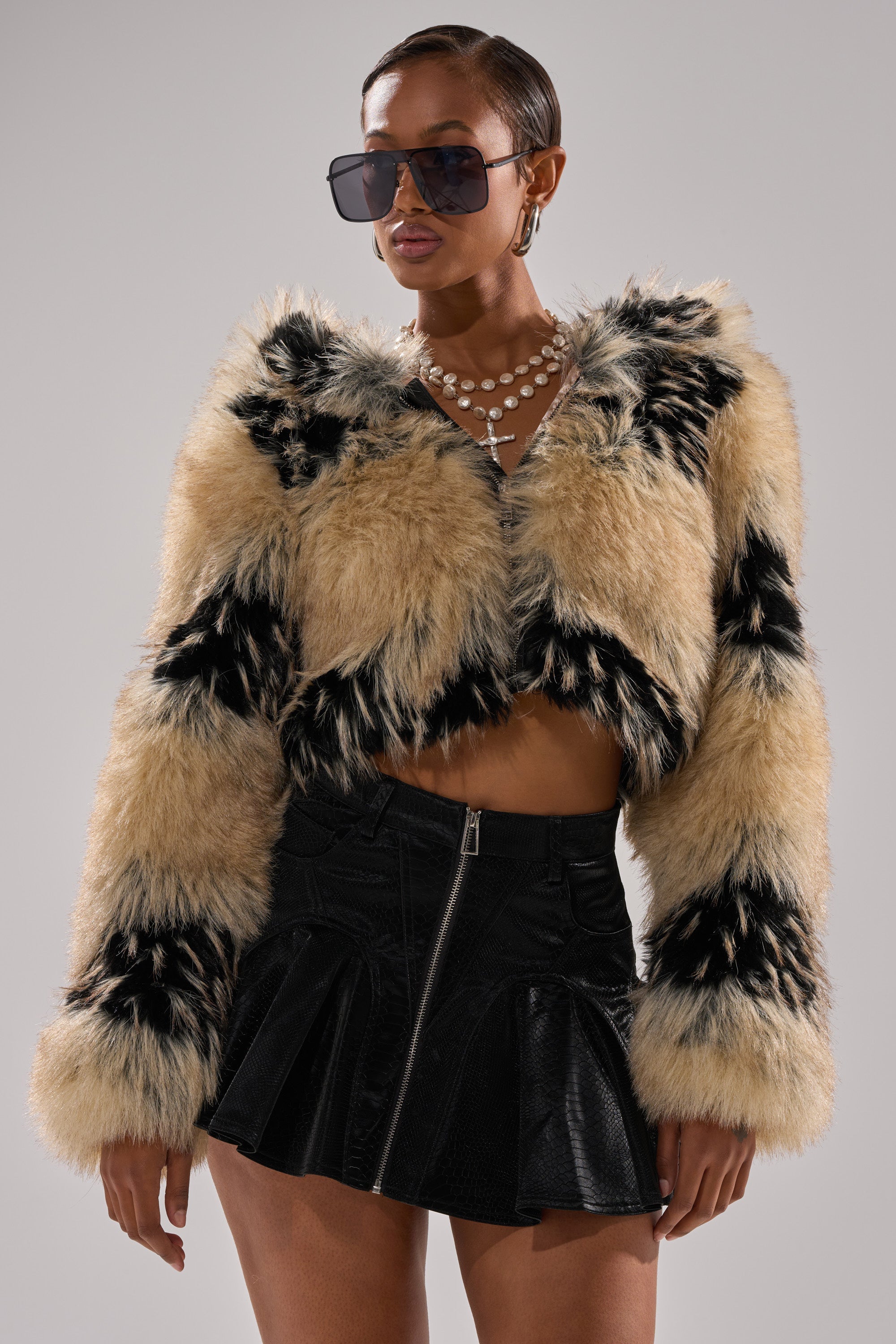 ALEXIA FAUX FUR BOMBER