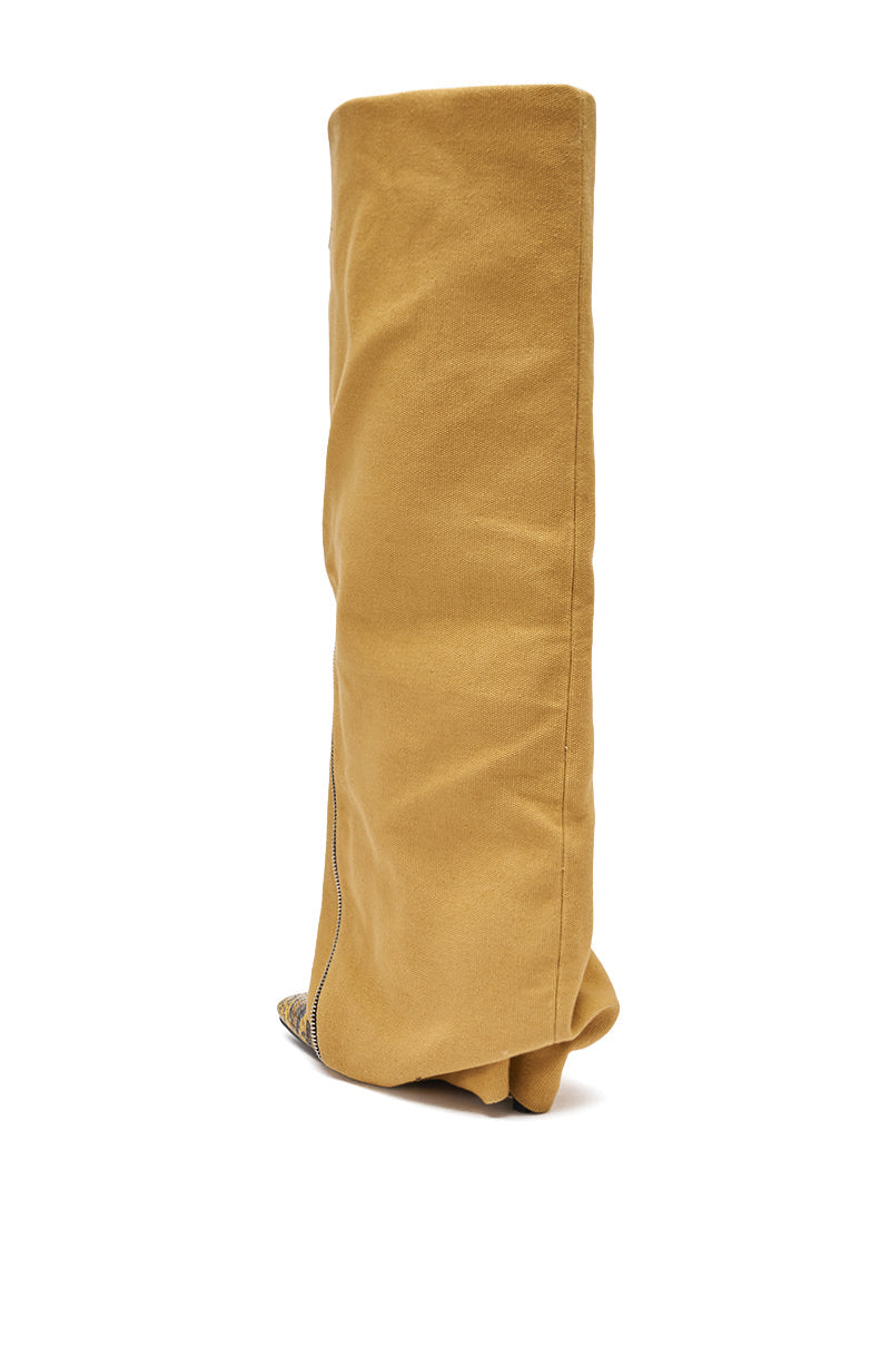 AKIRA GOLD RASHAWN KHAKI AND SNAKE BOOT