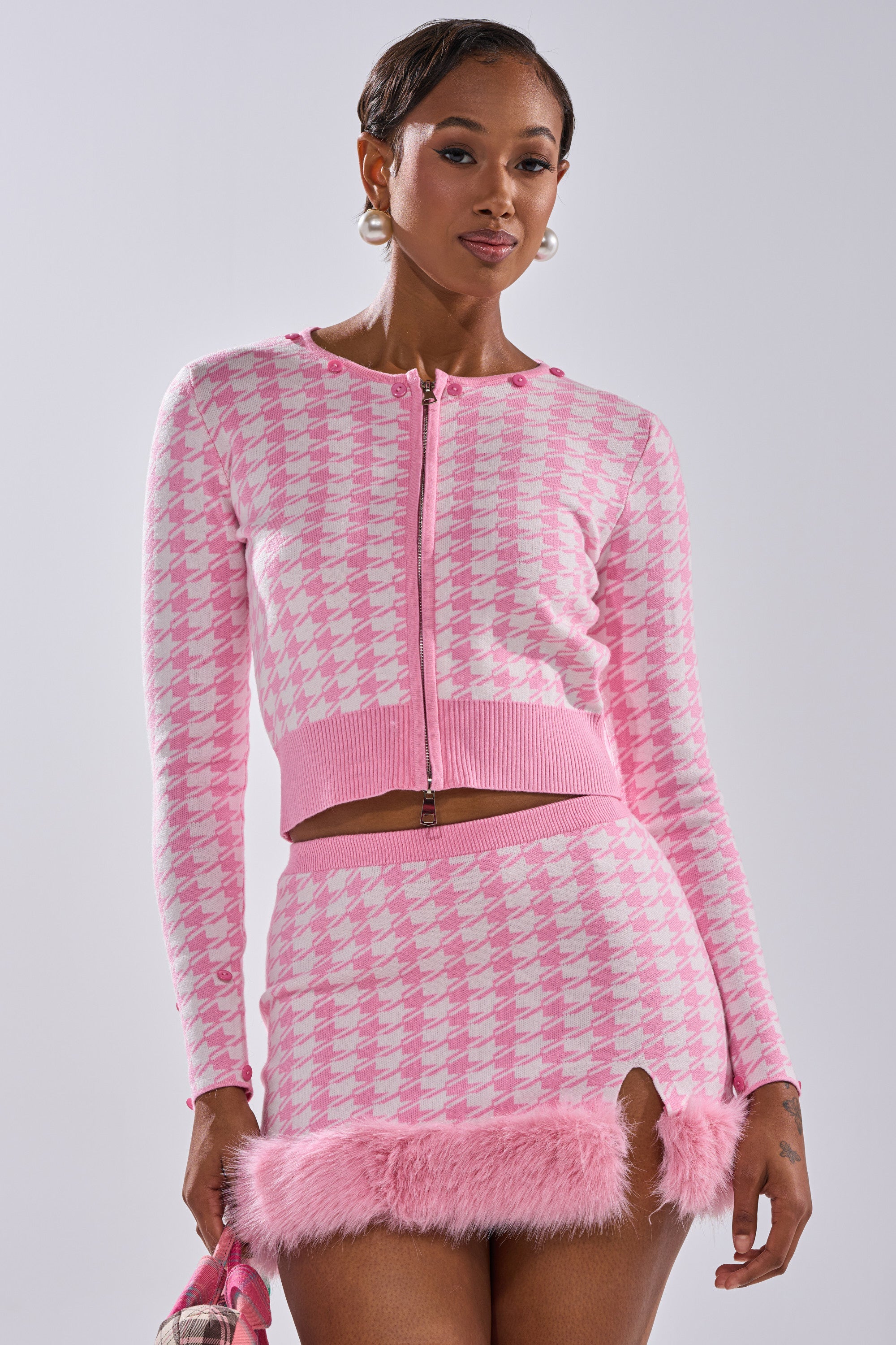 QUEEN OF LOVE SWEATER WITH FUR TRIM