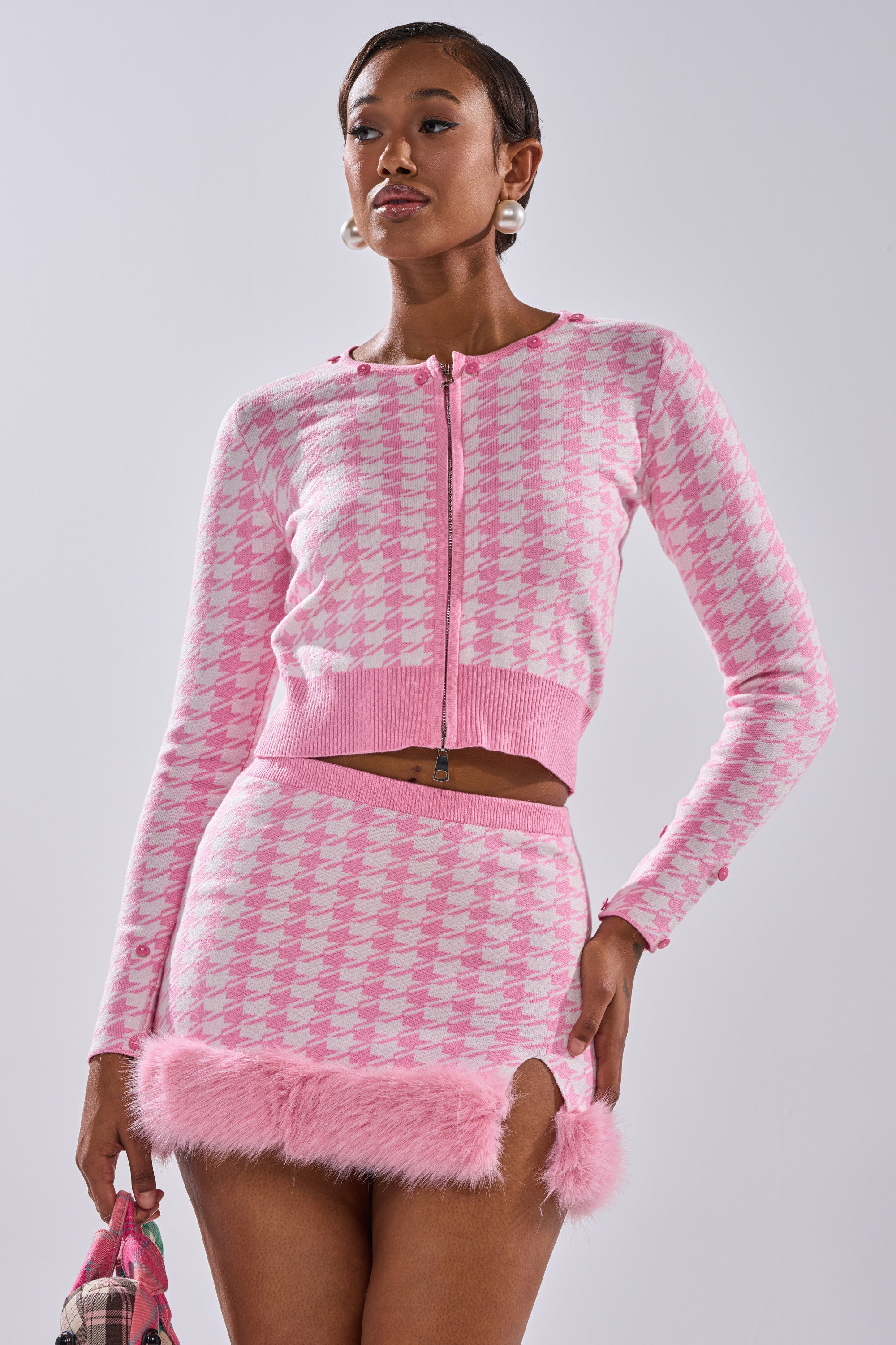 QUEEN OF LOVE SWEATER WITH FUR TRIM