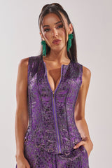 ROYALTY BROCADE CORSET TOP