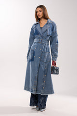 RILEY PATCHWORK DENIM TRENCH
